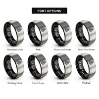 font options for inside engraving on black & grey fern rings