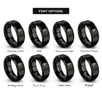 font options for inside engraving on black fern rings
