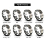 font options for inside engraving on silver fern frond rings