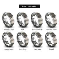 font options for inside engraving on silver fern frond rings