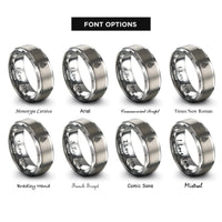 font options for inside engraving on gray fern rings