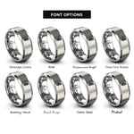 font options for inside engraving on silver fern leaf rings