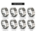 font options for inside engraving on silver fern leaf rings