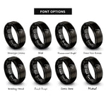 font options for inside engraving on black ferret rings