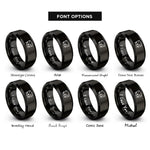 font options for inside engraving on black ferret face wink rings