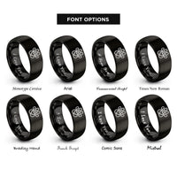 font options for inside engraving on black ferret heart rings