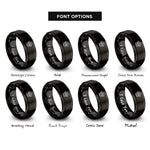 font options for inside engraving on black ferret heart rings