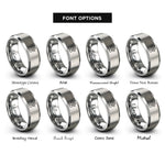 font options for inside engraving on gray ferret paw heart rings