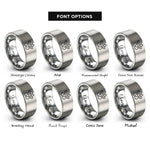 font options for inside engraving on grey ferret paw heart rings