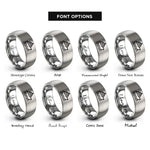 font options for inside engraving on gray ferry rings