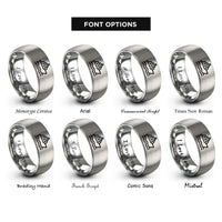 font options for inside engraving on gray ferry rings