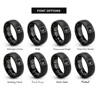 font options for inside engraving on black fibonacci spiral rings