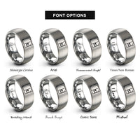 font options for inside engraving on silver fibonacci spiral rings