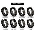 font options for inside engraving on black & grey field monitor rings