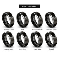 font options for inside engraving on black & grey field monitor rings