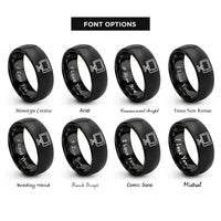 font options for inside engraving on black field monitor rings