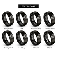 font options for inside engraving on black field monitor rings