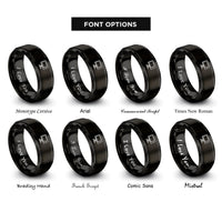 font options for inside engraving on black field monitor rings