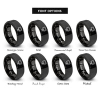 font options for inside engraving on black field monitor rings