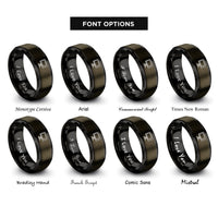 font options for inside engraving on gunmetal & black field monitor rings