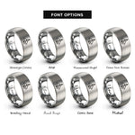 font options for inside engraving on gray fighter jet rings