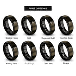 font options for inside engraving on gunmetal & black fighter jet rings