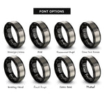 font options for inside engraving on black & gray figure 8 rings