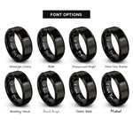 font options for inside engraving on black figure 8 rings