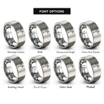 font options for inside engraving on silver figure skater arabesque rings