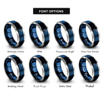 font options for inside engraving on blue & gray fiji rings