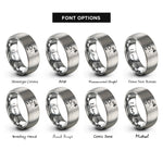 font options for inside engraving on silver fiji rings