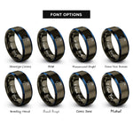 font options for inside engraving on gunmetal & blue fiji rings