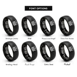 font options for inside engraving on black filament spool rings