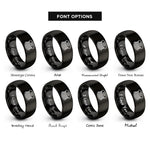 font options for inside engraving on black filament spool rings