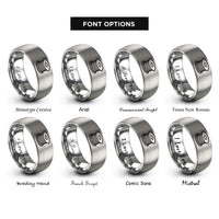 font options for inside engraving on gray filament spool rings