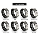 font options for inside engraving on black & silver file rings