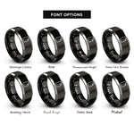 font options for inside engraving on black & silver file rings