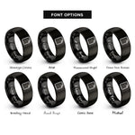 font options for inside engraving on black file rings
