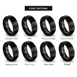 font options for inside engraving on black file rings