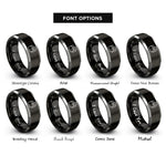 font options for inside engraving on black & grey file folder paper rings
