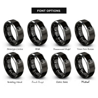 font options for inside engraving on black & grey file folder paper rings