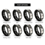 font options for inside engraving on black & gray file folder paper rings