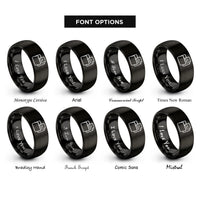 font options for inside engraving on black file folder paper rings