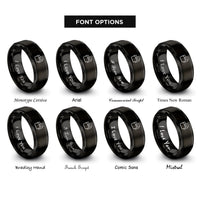 font options for inside engraving on black file folder paper rings