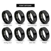 font options for inside engraving on black file folder paper rings
