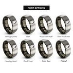 font options for inside engraving on gunmetal & silver file rings