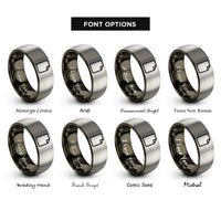 font options for inside engraving on gunmetal & silver file rings
