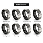 font options for inside engraving on black & gray fill peaks rings