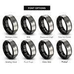 font options for inside engraving on black & gray fill peaks rings