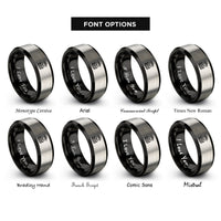 font options for inside engraving on black & gray fill peaks rings